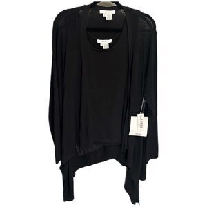 NWT Per Se Black Per Daniela Tank & Sweater Set Women’s XL
